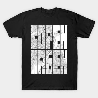 Copenhagen, Denmark City Map Typography - Light T-Shirt